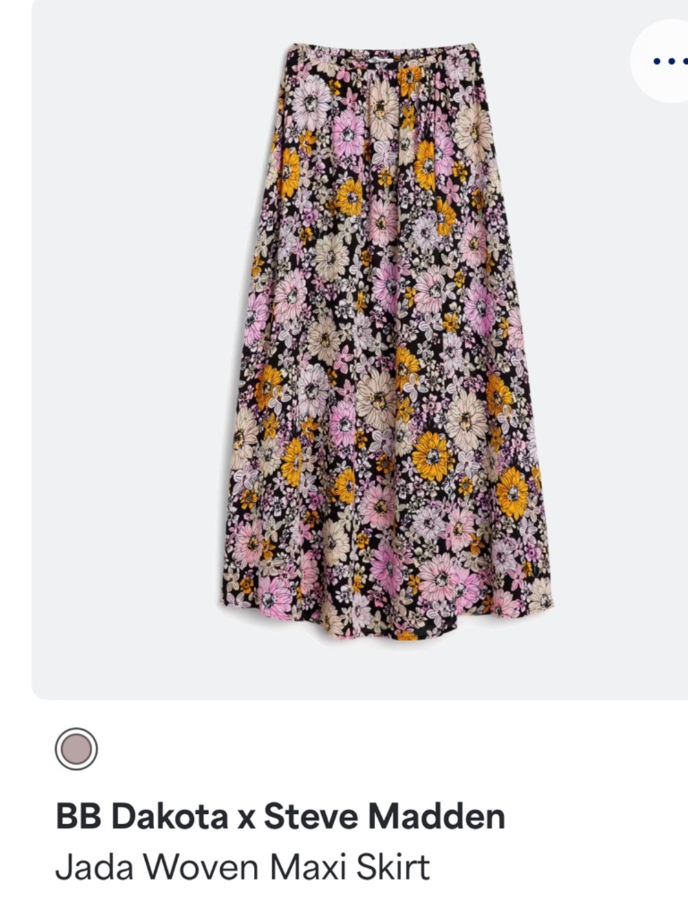 BB Dakota by Steve Madden Floral Maxi Skirt in Black, Pink, Yellow, Cream